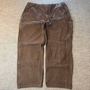Carhartt Double Knee Brown Canvas Work Pants Men’s 42x30